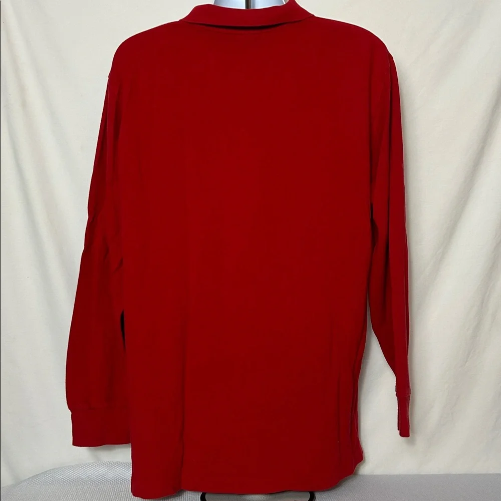 Polo Ralph Lauren Men’s Size XL Red Long Sleeve Golf Shirt Quarter Button